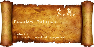 Kubatov Melinda névjegykártya