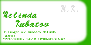 melinda kubatov business card